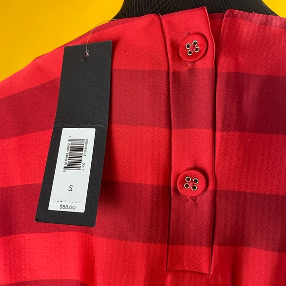NWT Banana Republic Red Striped Blouse - Picture 5 of 7